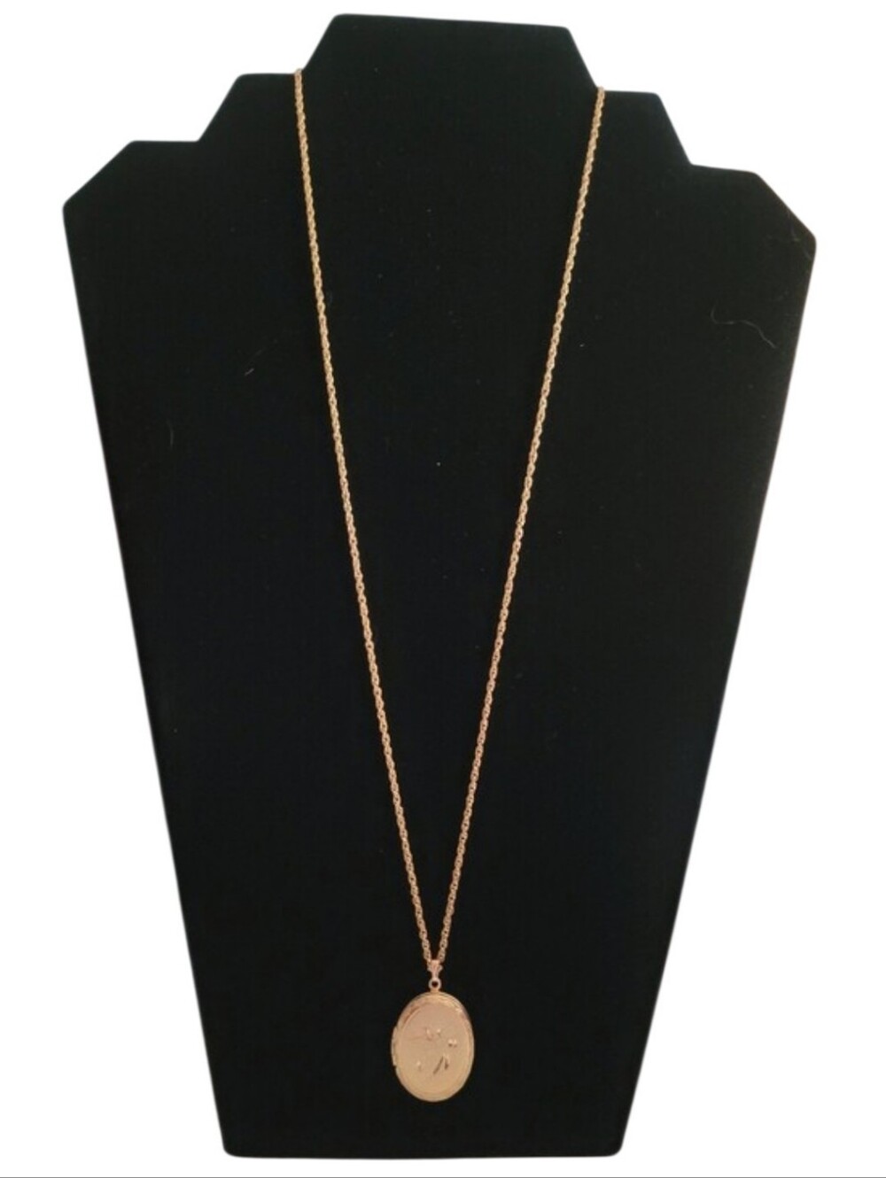 Vintage Goldtone When Grandma Prays God Listens Photo Locket Necklace